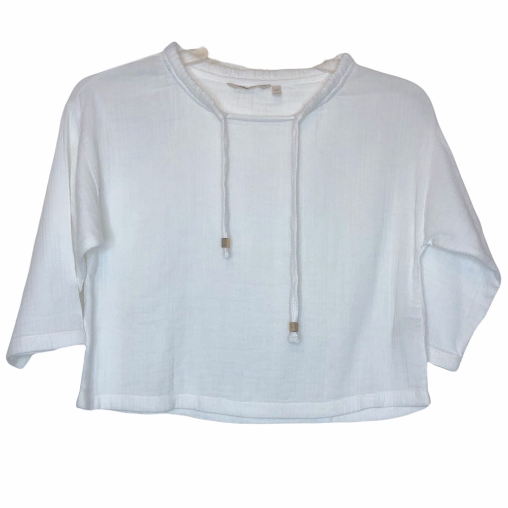 Soft Surroundings Petites Just Peachy Cropped Flowy Beach Summer Lightweight Top